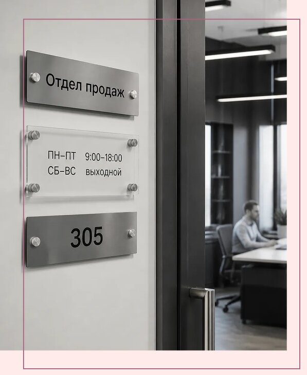 Офисные таблички на дверь в Южном-Сахалинске по цене от 5062 р. | Аванза-Южн