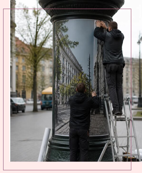 Изготовление и монтаж наружной рекламы на пилларах в Южном-Сахалинске